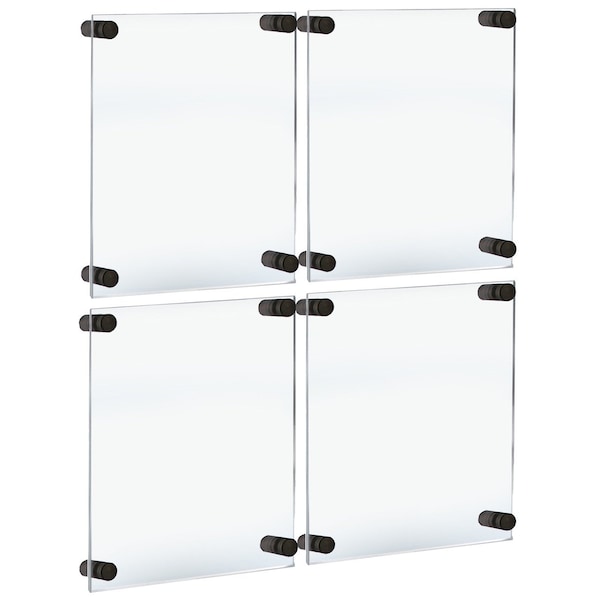 Floating Acrylic Gallery Wall Set of Four Floating Frames, Black, 11 in. x 17 in. Graphic Size, 4PK